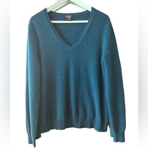 Lord & Taylor v-neck Cashmere sweater Women’s XL Teal